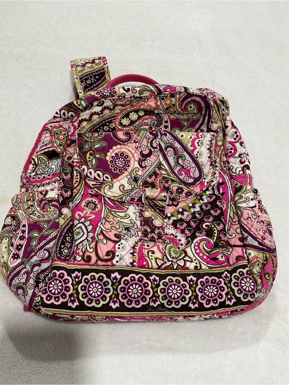 Vera Bradley Pink Paisley Quilted Backpack